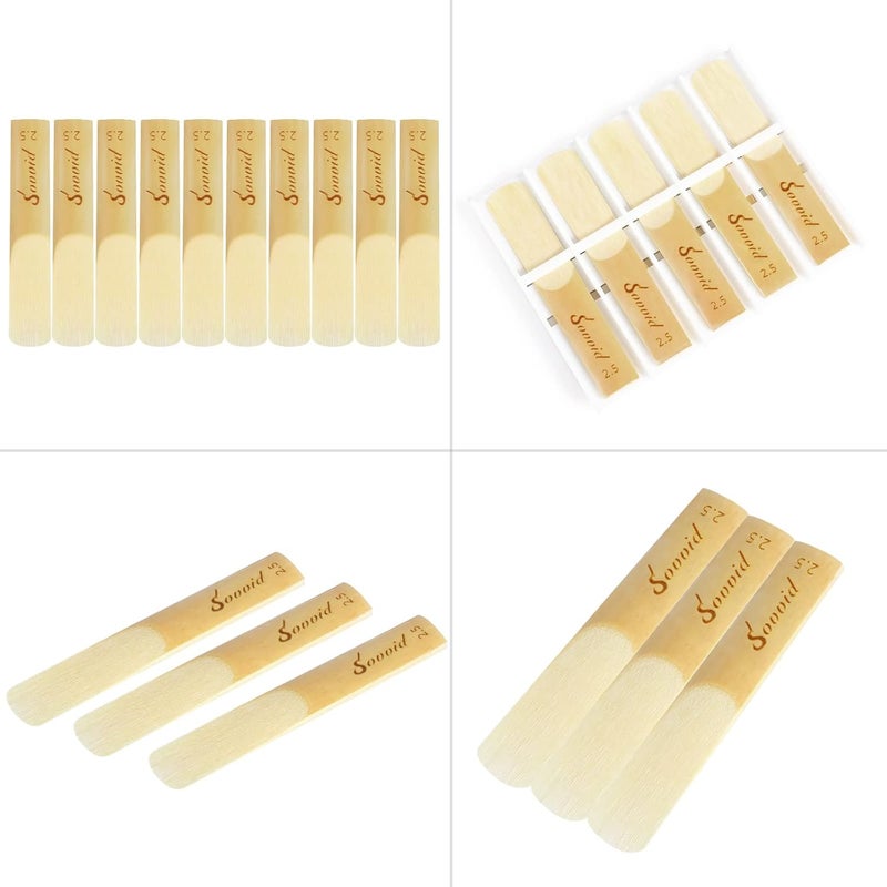 Sovvid 10 Pack Bb Clarinet Reeds with Plastic Box, Strength 2.5 Reeds for Clarinet, Thinner Reed Tip & Unfiled Cut for Easy of Play, Traditional Reeds for Clarinet Beginner and Player - Image 5